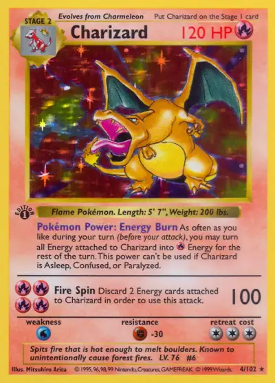Charizard Base Set Pokémon card